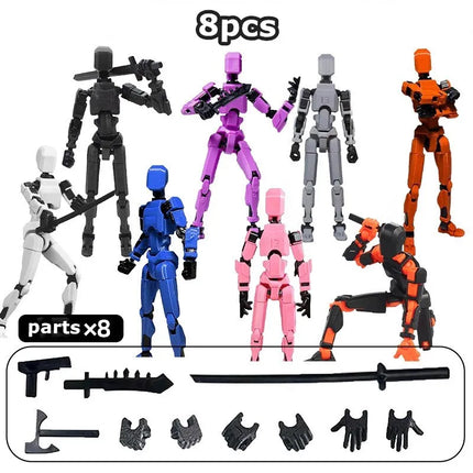 13 Action Figure Titan Multi-Jointed Movable Shapeshift Robot T13 Action Mannequin Character and Dog Figure Toys gifts for kids