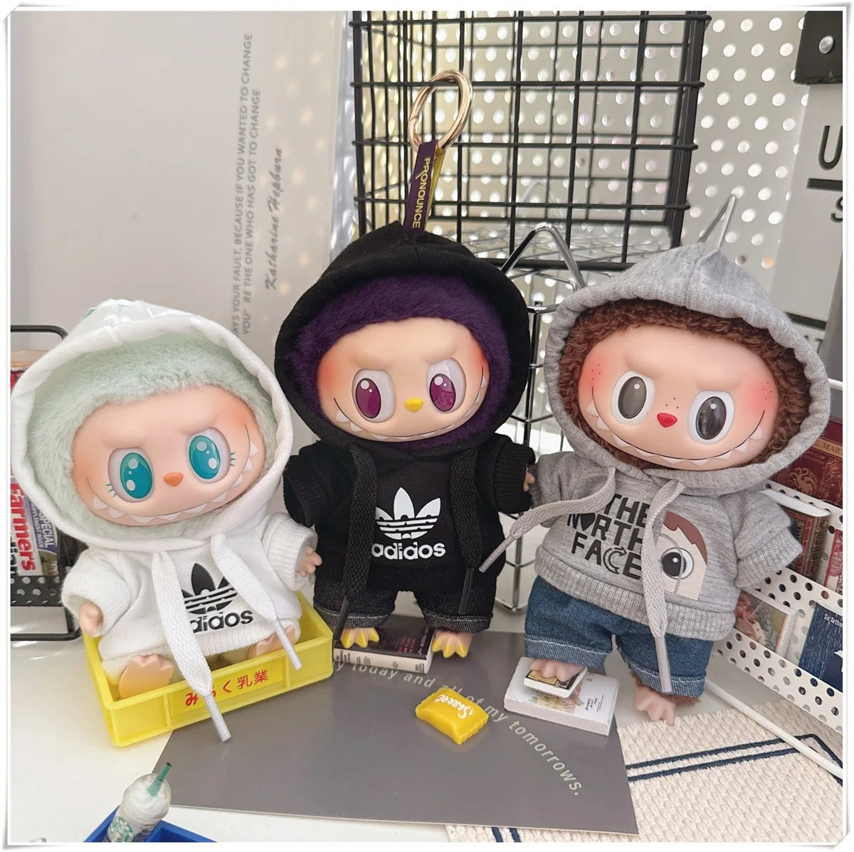 15/17cm Labubu V1 V2 V3 Doll Clothing Fashion Hoodie and Pants Set Korean Idol Trendy DIY Doll Clothing Accessories Toy Gift