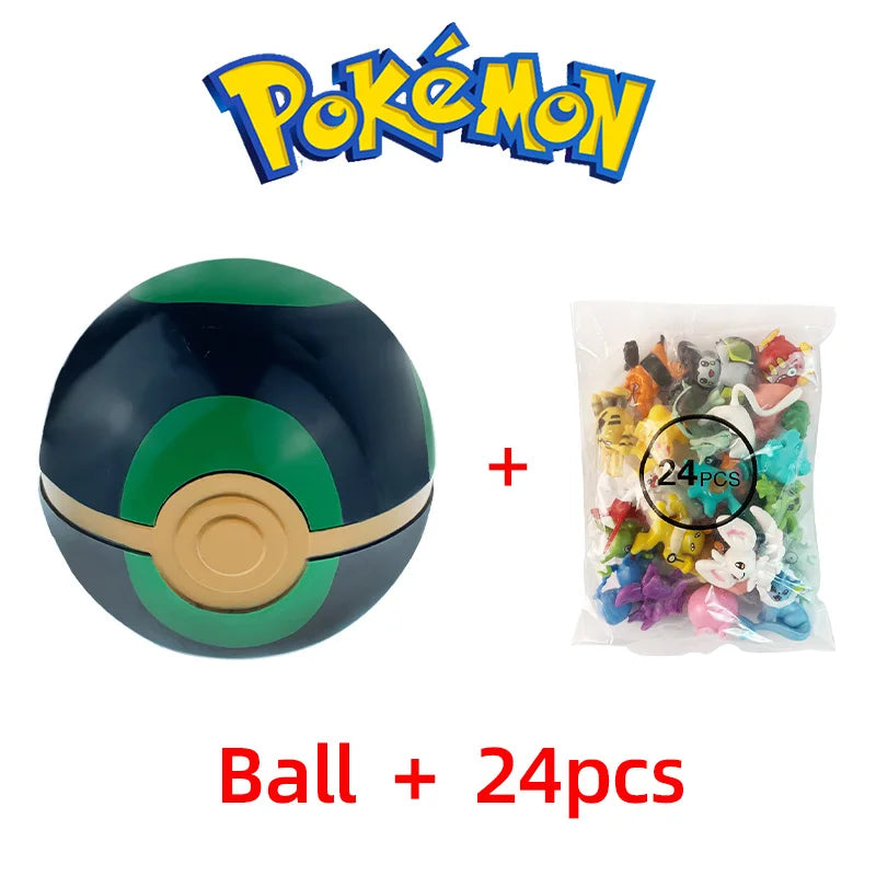 24pcs Pokemon Figure Different Styles Tomy Model Collection 2-3cm Pikachu Anime Pokeball Poke Ball Go Elf Toys Dolls Child Gift