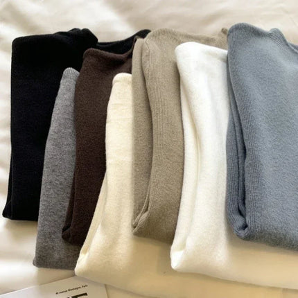2025 Autumn Winter Fashion Slim Jumpers Top Solid Sweater Women Turtleneck Knitted Pullovers Harajuku Soft Warm Knitwear Sweater