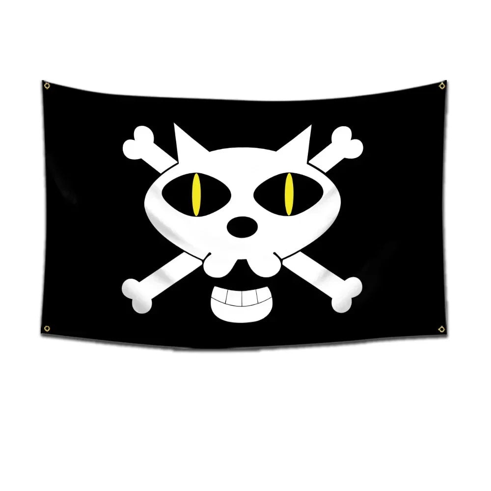 Anime One Piece Pirate Skull Flag Home Bedroom Wall Decor Banner Painting Luffy Straw Hat Pirates Flag Toys for Children Gift