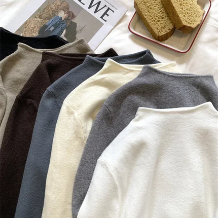 2025 Autumn Winter Fashion Slim Jumpers Top Solid Sweater Women Turtleneck Knitted Pullovers Harajuku Soft Warm Knitwear Sweater
