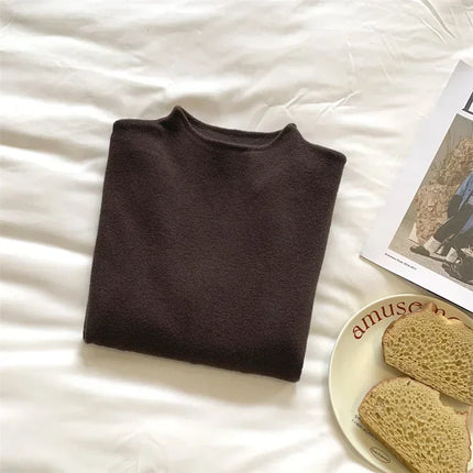 2025 Autumn Winter Fashion Slim Jumpers Top Solid Sweater Women Turtleneck Knitted Pullovers Harajuku Soft Warm Knitwear Sweater