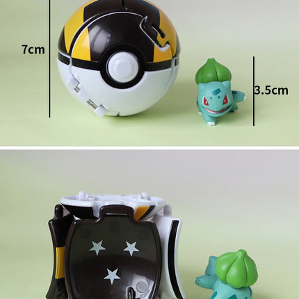 Pokemon Elf Ball Figure Pikachu Charizard Blastoise Mewtwo Pocket Monster Variant Pokeball Deformation Toys Action Model Gift