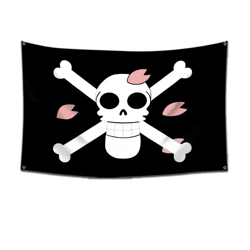 Anime One Piece Pirate Skull Flag Home Bedroom Wall Decor Banner Painting Luffy Straw Hat Pirates Flag Toys for Children Gift