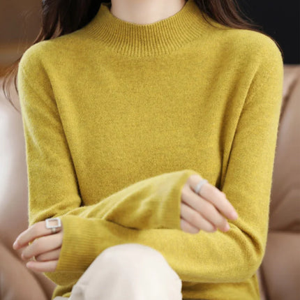 100% Merino Wool Cashmere Sweater Women Knitted Sweater Turtleneck Long Sleeve Pullovers Autumn Winter Clothing Warm Jumper Tops