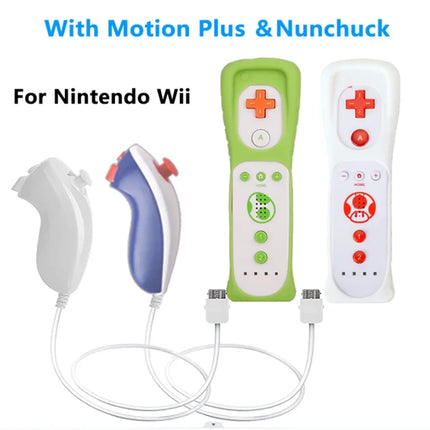 1 pair Wii Nunchuck Controller Set Motion Plus Remote Controller Wii Remote Controller Gamepad for Nintendo Wii Games Control