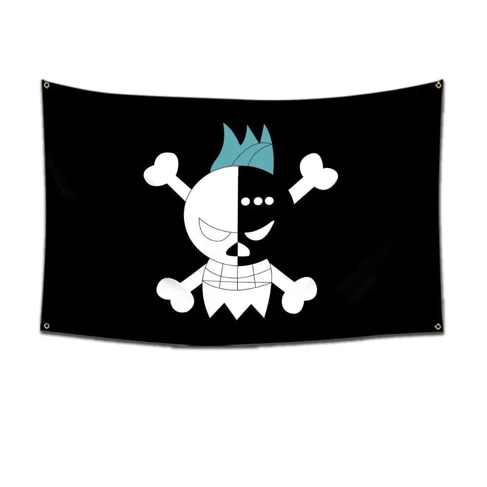 Anime One Piece Pirate Skull Flag Home Bedroom Wall Decor Banner Painting Luffy Straw Hat Pirates Flag Toys for Children Gift
