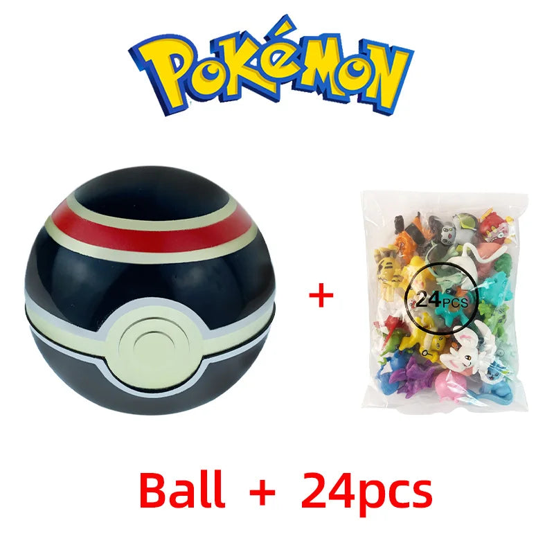 24pcs Pokemon Figure Different Styles Tomy Model Collection 2-3cm Pikachu Anime Pokeball Poke Ball Go Elf Toys Dolls Child Gift