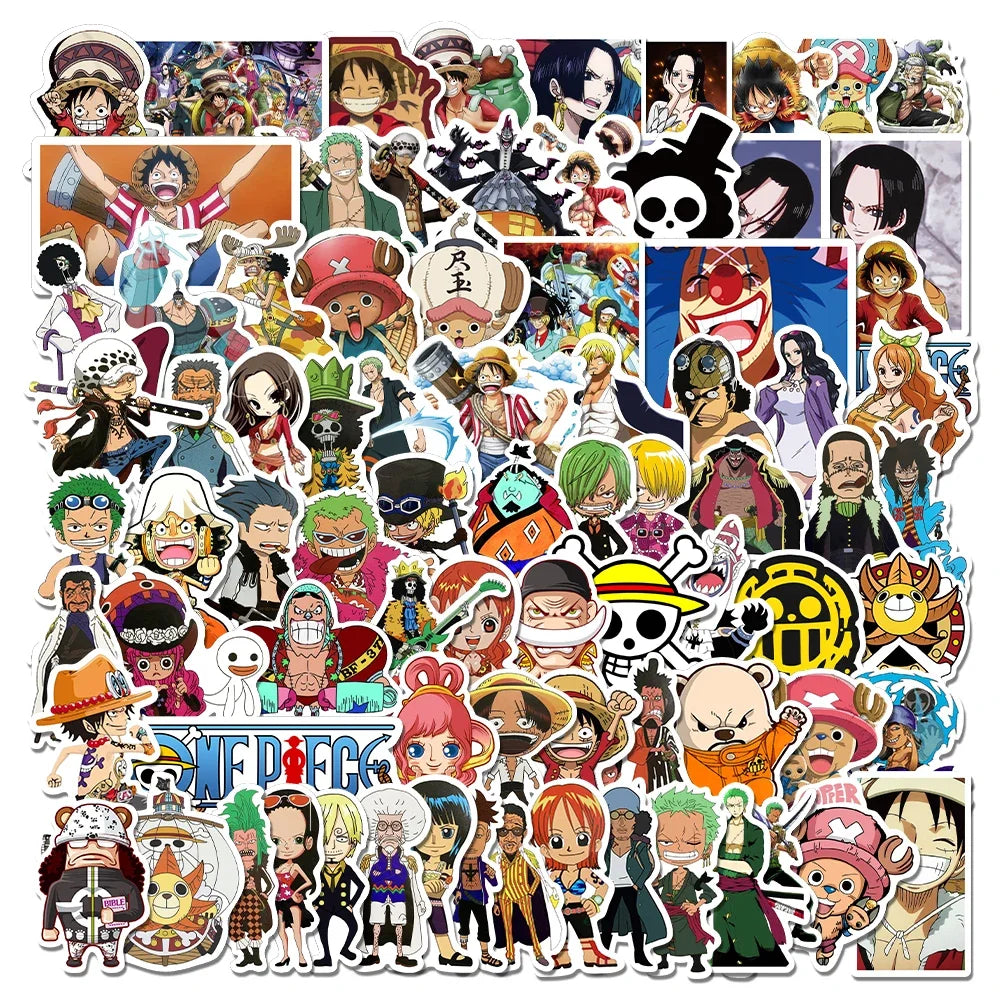 100PCS Mix Anime Collection Stickers Waterproof DIY Graffiti Phone Laptop Luggage Guitar Notebook Cup Cartoon Stickers Kids Toy