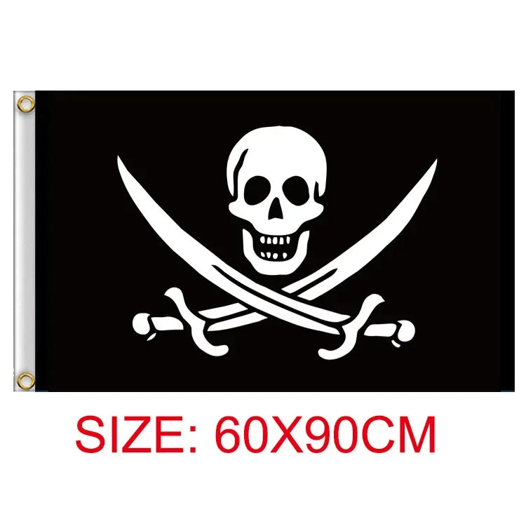 Anime One Piece Pirate Skull Flag Home Bedroom Wall Decor Banner Painting Luffy Straw Hat Pirates Flag Toys for Children Gift