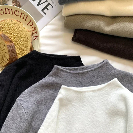 2025 Autumn Winter Fashion Slim Jumpers Top Solid Sweater Women Turtleneck Knitted Pullovers Harajuku Soft Warm Knitwear Sweater