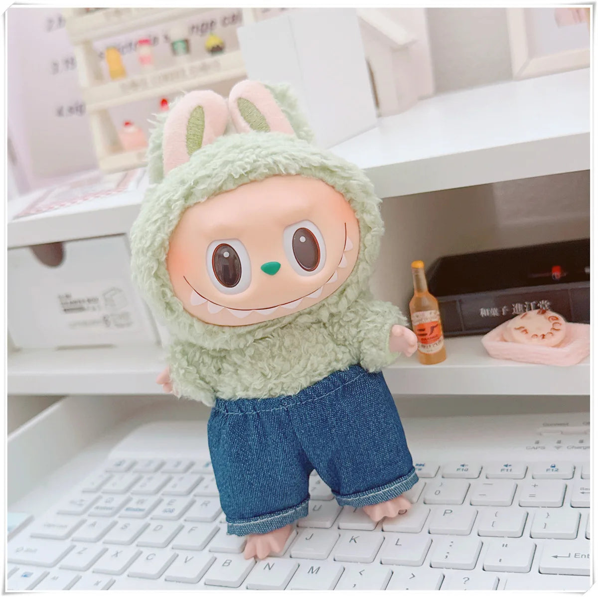 15/17cm Labubu V1 V2 V3 Doll Clothing Fashion Hoodie and Pants Set Korean Idol Trendy DIY Doll Clothing Accessories Toy Gift